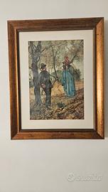 quadro con cornice dorata