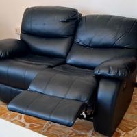 Divano due posti reclinabile, in eco pelle