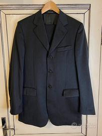 Abito completo uomo 100% pura lana vergine grigio 