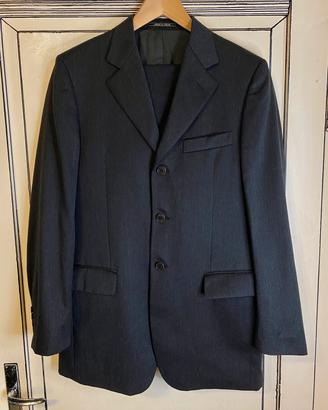Abito completo uomo 100% pura lana vergine grigio 
