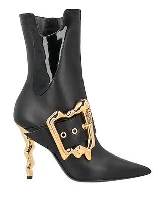 Stivali Moschino pelle nera con fibbia oro 