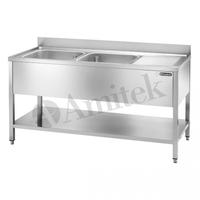 Lavello LTB167R2.VT33- 2 Vasche e Ripi. 160x70 cm