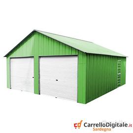 Box acciaio 666x724 due saracinesche verde chiaro