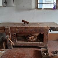 Tavolo da falegname antico del 1800