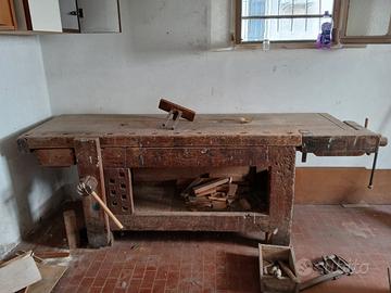 Tavolo da falegname antico del 1800