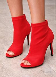 Stivaletti donna rossi eleganti – Tacco 10 cm