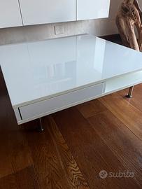 Tavolino basso per sala bianco lucido