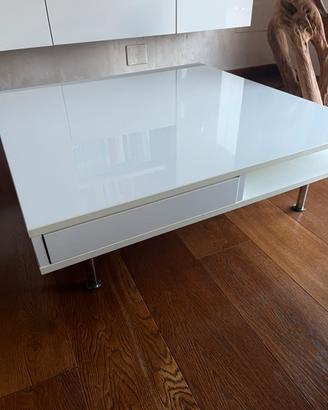 Tavolino basso per sala bianco lucido