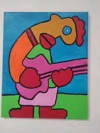 QUADRO FAMOSO DIPINTO A MANO OLIO SU TELA CM 50x40