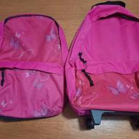 Set zaino + trolley color fucsia