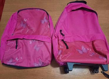 Set zaino + trolley color fucsia