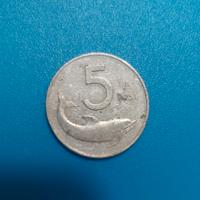 Moneta 5 lire delfino 1951