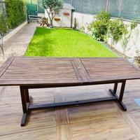 Tavolo da esterno in legno 230/300 cm con sedie