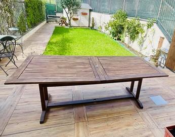 Tavolo da esterno in legno 230/300 cm con sedie