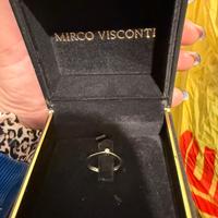 Solitario oro bianco con diamante Mirko Visconti