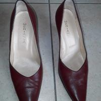 scarpe décolleté rosso bordeaux tg 39 vera pelle