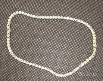 Collana bracciale tennis unisex placcato Argento