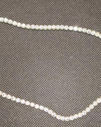 Collana bracciale tennis unisex placcato Argento