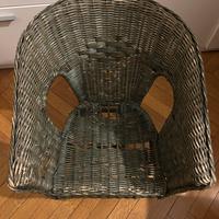 Divanetto e poltroncina vimini