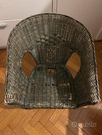Divanetto e poltroncina vimini