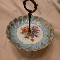 ALZATINA DI LIMOGES CON SOGGETTO FLOREALE