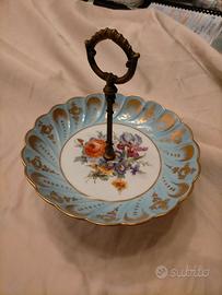 ALZATINA DI LIMOGES CON SOGGETTO FLOREALE