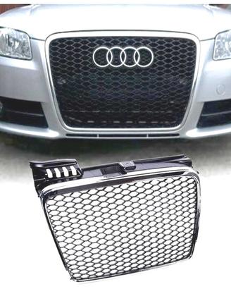 GRIGLIA AUDI A4 B7 04-07 LOOK RS CROMATO NERO