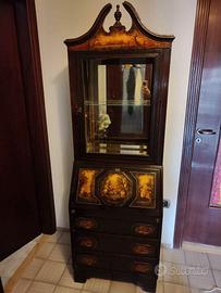 Scrittoio-vetrinetta dipinto a mano – mobile vinta