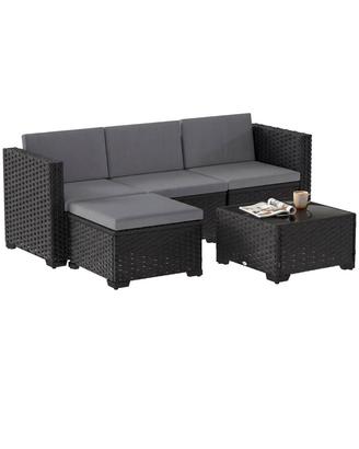 Set giardino 5 pz. divano modulare cucscini grigio