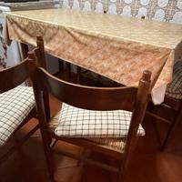 Sedia Vintage di legno con sedute intrecciata