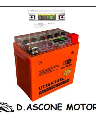 Batteria Outdo Precaricata a gel YTZ8V 12V-7AH 10H