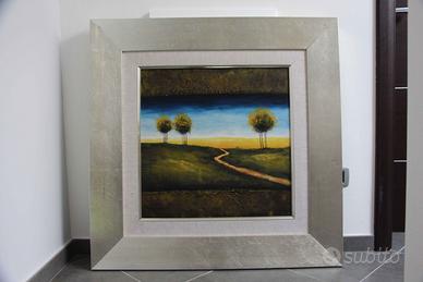 Quadro Dipinto con cornice 96x96 cm