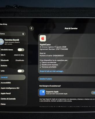 Apple iPad Air M1 64GB Galassia + Apple Care+