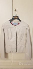 Giacca corta in ecopelle leggera color panna-beige