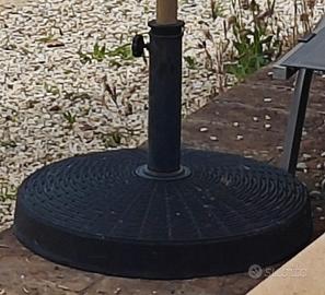 7 x Base per ombrellone palo centrale 25 Kg nera