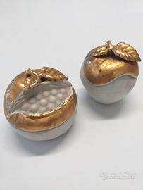 Scatoline in porcellana bianco/oro