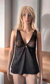 Canotta nera Laura Biagiotti, pizzo trasparente