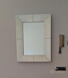 Specchio rettangolare cornice argento 85 x 65 cm