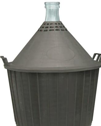 Damigiana Vino litri 54 con cesto plastica