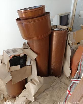 Canna Fumaria per forno a legna o camino in rame 