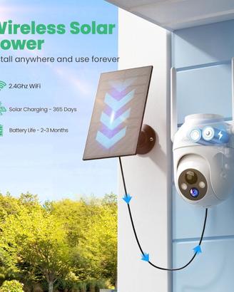 Telecamera Wi-Fi Batteria p. Solare 360° Alexa