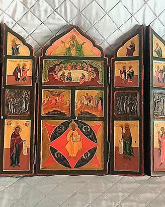 Antica icona russa  "Iconostasi domestica"