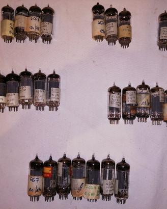 Valvole 6CG7, 12BH7 e varie audio usate, testate