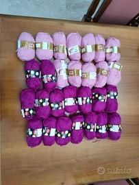 Gomitoli lana rosa fucsia