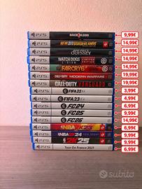 Giochi per PlayStation 5. Prezzi in foto.