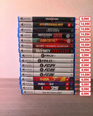 Giochi per PlayStation 5. Prezzi in foto.
