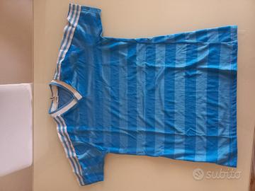 adidas t-shirt retrò blu cobalto celeste