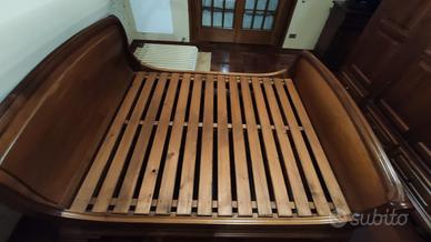 letto matrimoniale a barca in noce massello 