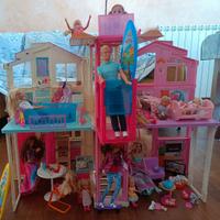 casa di barbie a tre piani