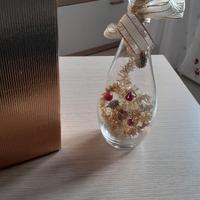 VASO NATALIZIO VETRO CON SCATOLA NUOVO